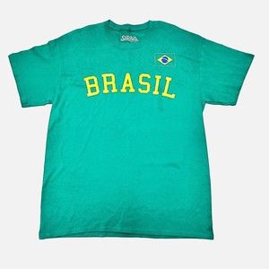 Brasil Soccer Green T Shirt Size Large